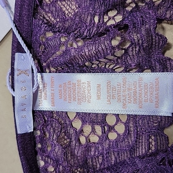 Savage X Fenty Size M Purple Lace Front Closure Bra Bralette, NEW with Tag - Picture 8 of 10